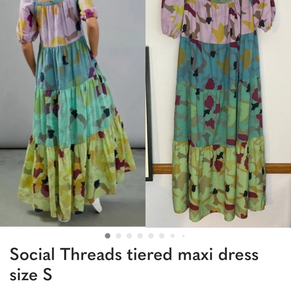 Social Threads tiered maxi dress size S